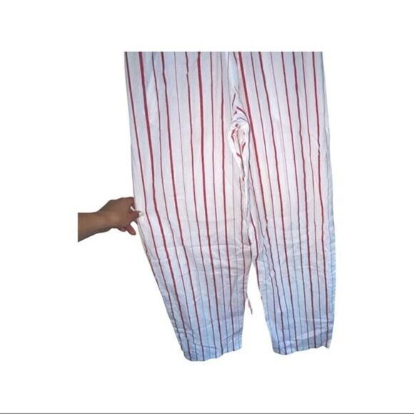 Striped Women's Pants with Button Detail - Picture 7 of 8